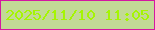 文字の大きさ：1、枠の色：d417a1、背景の色：c2d996、文字の色：a5f503 無料ブログパーツのブログ時計