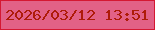 文字の大きさ：5、枠の色：d41832、背景の色：e26186、文字の色：ae1b09 無料ブログパーツのブログ時計