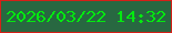 文字の大きさ：4、枠の色：d42018、背景の色：286841、文字の色：04ea10 無料ブログパーツのブログ時計