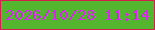 文字の大きさ：4、枠の色：d4204f、背景の色：54b62f、文字の色：d925f0 無料ブログパーツのブログ時計