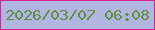 文字の大きさ：5、枠の色：d42191、背景の色：b0b6df、文字の色：608f42 無料ブログパーツのブログ時計