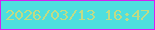 文字の大きさ：4、枠の色：d421f1、背景の色：4edfde、文字の色：c0db85 無料ブログパーツのブログ時計