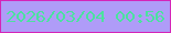 文字の大きさ：4、枠の色：d425b8、背景の色：af9cf8、文字の色：4be29f 無料ブログパーツのブログ時計