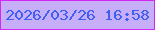 文字の大きさ：1、枠の色：d426f4、背景の色：c7aef8、文字の色：3e5fef 無料ブログパーツのブログ時計