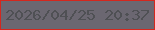 文字の大きさ：4、枠の色：d4271e、背景の色：6b6771、文字の色：4f5054 無料ブログパーツのブログ時計