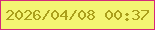 文字の大きさ：3、枠の色：d4287d、背景の色：f4f473、文字の色：aa9f1b 無料ブログパーツのブログ時計