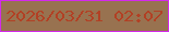 文字の大きさ：5、枠の色：d429ec、背景の色：987250、文字の色：b24024 無料ブログパーツのブログ時計