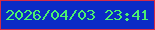 文字の大きさ：3、枠の色：d42b46、背景の色：0b2bc5、文字の色：4af070 無料ブログパーツのブログ時計