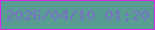 文字の大きさ：5、枠の色：d42be9、背景の色：599d92、文字の色：7773c4 無料ブログパーツのブログ時計