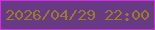 文字の大きさ：4、枠の色：d42ce4、背景の色：673b84、文字の色：9a7b2c 無料ブログパーツのブログ時計