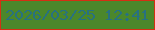 文字の大きさ：4、枠の色：d42f13、背景の色：4b872b、文字の色：287180 無料ブログパーツのブログ時計