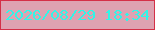文字の大きさ：2、枠の色：d43047、背景の色：dea2b1、文字の色：32f5e7 無料ブログパーツのブログ時計
