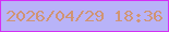 文字の大きさ：4、枠の色：d430f4、背景の色：b8b3f8、文字の色：d09473 無料ブログパーツのブログ時計