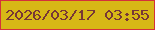 文字の大きさ：4、枠の色：d4313a、背景の色：d7b816、文字の色：773736 無料ブログパーツのブログ時計