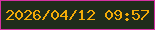 文字の大きさ：1、枠の色：d431a2、背景の色：1f2c1b、文字の色：f2ab08 無料ブログパーツのブログ時計