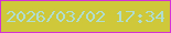 文字の大きさ：5、枠の色：d431d8、背景の色：cec83a、文字の色：b0ddd1 無料ブログパーツのブログ時計