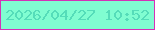 文字の大きさ：2、枠の色：d432b7、背景の色：80fdd1、文字の色：55dcb9 無料ブログパーツのブログ時計