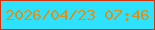 文字の大きさ：4、枠の色：d43309、背景の色：2ee2fd、文字の色：d69123 無料ブログパーツのブログ時計