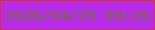 文字の大きさ：3、枠の色：d43539、背景の色：b92bec、文字の色：717327 無料ブログパーツのブログ時計