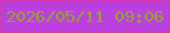 文字の大きさ：2、枠の色：d438b0、背景の色：ba40de、文字の色：98a626 無料ブログパーツのブログ時計