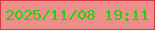 文字の大きさ：2、枠の色：d43940、背景の色：ec8f8b、文字の色：1fd30d 無料ブログパーツのブログ時計