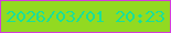 文字の大きさ：3、枠の色：d43bdc、背景の色：92da21、文字の色：19e099 無料ブログパーツのブログ時計