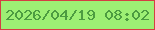 文字の大きさ：1、枠の色：d43e43、背景の色：9def74、文字の色：4c9c40 無料ブログパーツのブログ時計