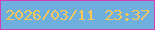 文字の大きさ：3、枠の色：d43ebb、背景の色：6fafde、文字の色：f6c75a 無料ブログパーツのブログ時計