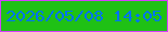 文字の大きさ：1、枠の色：d43efc、背景の色：1fc115、文字の色：0073f7 無料ブログパーツのブログ時計