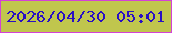 文字の大きさ：2、枠の色：d441d6、背景の色：c0c64d、文字の色：2a10c4 無料ブログパーツのブログ時計