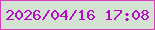 文字の大きさ：4、枠の色：d443bd、背景の色：d4e3d1、文字の色：b40cc2 無料ブログパーツのブログ時計