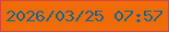文字の大きさ：1、枠の色：d44447、背景の色：f06c03、文字の色：126696 無料ブログパーツのブログ時計