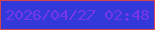 文字の大きさ：1、枠の色：d4454e、背景の色：3338d9、文字の色：7736e7 無料ブログパーツのブログ時計