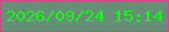 文字の大きさ：2、枠の色：d44586、背景の色：659077、文字の色：18f715 無料ブログパーツのブログ時計