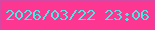 文字の大きさ：5、枠の色：d449a4、背景の色：fc3691、文字の色：45e9e2 無料ブログパーツのブログ時計