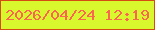 文字の大きさ：4、枠の色：d44c11、背景の色：d8f82d、文字の色：fa664f 無料ブログパーツのブログ時計