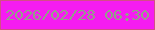 文字の大きさ：5、枠の色：d44d87、背景の色：f51cf1、文字の色：92a188 無料ブログパーツのブログ時計
