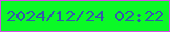 文字の大きさ：3、枠の色：d44de8、背景の色：0bf927、文字の色：3457ab 無料ブログパーツのブログ時計