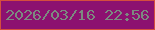 文字の大きさ：2、枠の色：d44e3e、背景の色：8c1170、文字の色：7c8a80 無料ブログパーツのブログ時計
