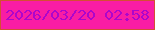 文字の大きさ：5、枠の色：d44f32、背景の色：f91da4、文字の色：ac06cc 無料ブログパーツのブログ時計