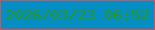 文字の大きさ：4、枠の色：d45054、背景の色：058ec4、文字の色：2a9720 無料ブログパーツのブログ時計