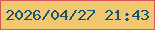 文字の大きさ：5、枠の色：d45659、背景の色：f1c76f、文字の色：145478 無料ブログパーツのブログ時計