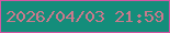 文字の大きさ：2、枠の色：d456a3、背景の色：148d7b、文字の色：c9798c 無料ブログパーツのブログ時計