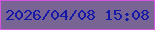 文字の大きさ：3、枠の色：d456e0、背景の色：786594、文字の色：1619a7 無料ブログパーツのブログ時計