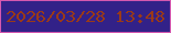 文字の大きさ：5、枠の色：d458af、背景の色：322188、文字の色：9a3a17 無料ブログパーツのブログ時計