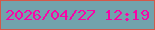 文字の大きさ：4、枠の色：d45949、背景の色：72a3ac、文字の色：f705a7 無料ブログパーツのブログ時計