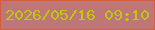 文字の大きさ：4、枠の色：d45e3b、背景の色：be7677、文字の色：bcc910 無料ブログパーツのブログ時計