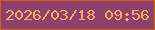 文字の大きさ：3、枠の色：d45f1a、背景の色：8d416c、文字の色：f7ac61 無料ブログパーツのブログ時計