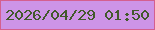 文字の大きさ：3、枠の色：d45f8f、背景の色：cd94e7、文字の色：42592c 無料ブログパーツのブログ時計