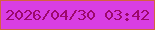文字の大きさ：2、枠の色：d4623f、背景の色：d93ee3、文字の色：9c086b 無料ブログパーツのブログ時計